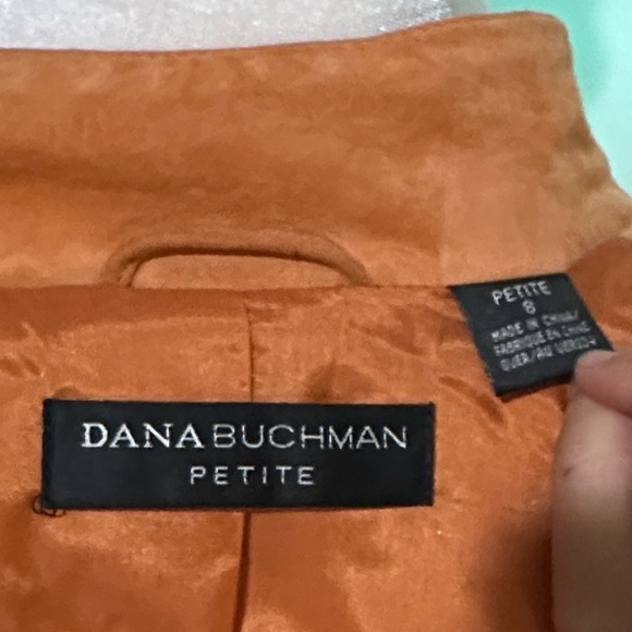 100% suede orange Dana Buchman jacket size 8 petite - Picture 4 of 5